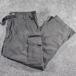 BC Clothing Convertible Cargo Pants Mens XXL x 27 Gray Hiking Gorpcore outdoor